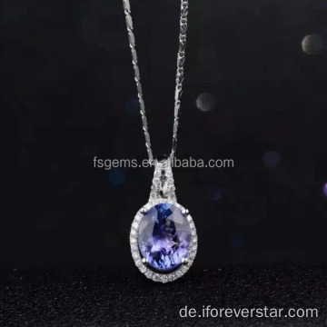 Schöner Sapphie-Schmuck-Anhänger Goldschmuck-Halskette
